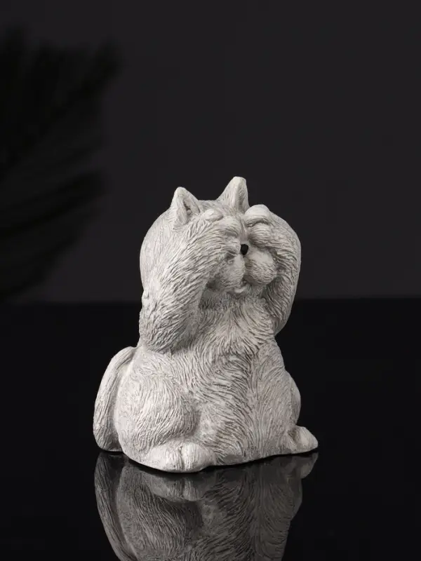Набор статуэток "Три кота: ничего не вижу, не слышу, не говорю" 7 см, серый