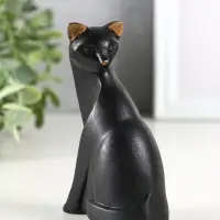 Фигура гипс "Кошка геометрия", 11х6 см, черный