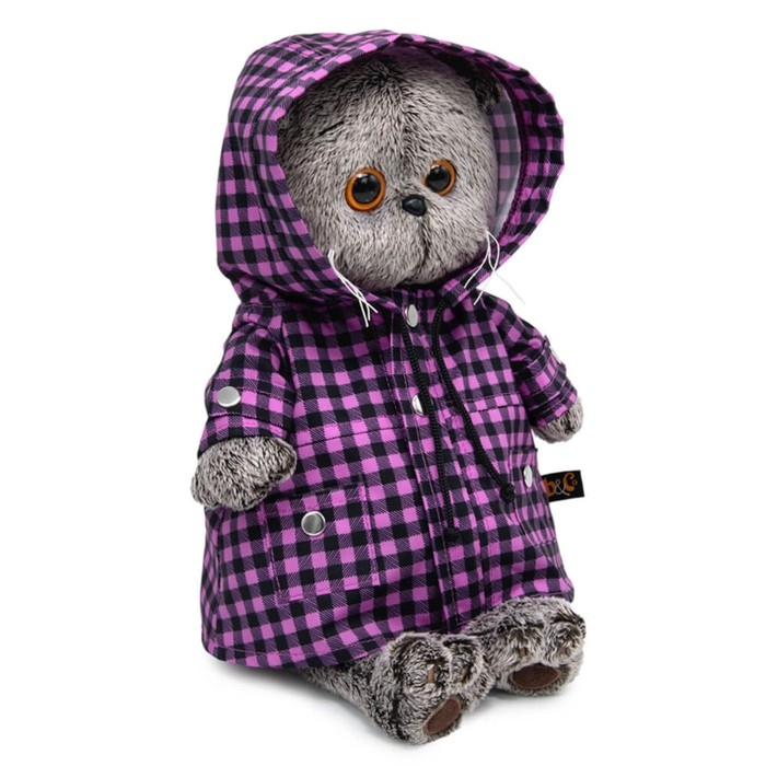 Мягкая игрушка &laquo;Басик&raquo;, в клетчатом плаще, 25 см