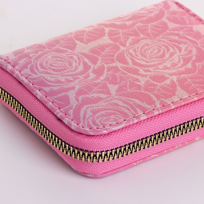 Кошелёк женский на молнии, цвет розовый