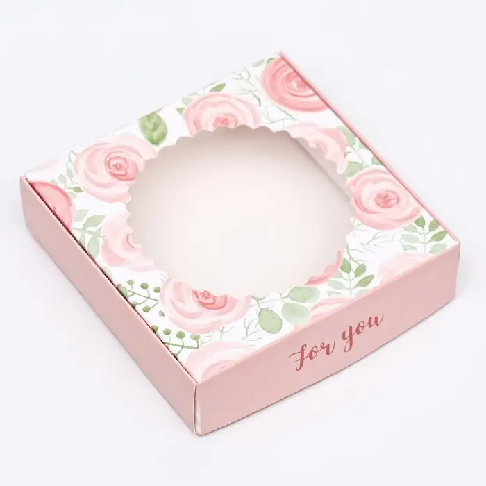 Коробка сборная с окном, For you, 11.5&times;11.5&times;3 см