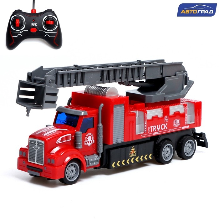 Грузовик радиоуправляемый &laquo;Пожарная служба&raquo;, свет, работает от батареек