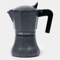Кофеварка гейзерная "Мрамор" на 6 чашек, цвет черный