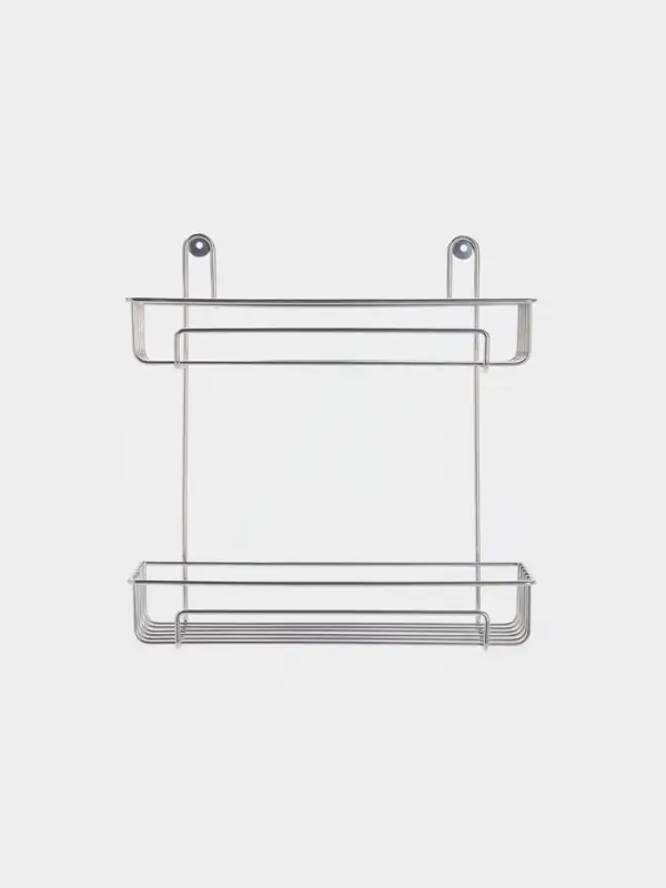 Полка для ванной прямоугольная, 2-х ярусная, 29*12,5*30 см, цвет хром