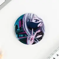 Значок закатной &laquo;Аниме девушка в городе&raquo;, d = 5,6 см