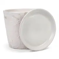 Горшок цветочный с поддоном 2,6 л, d18/h16 см белый керамика, "Венера" (М)