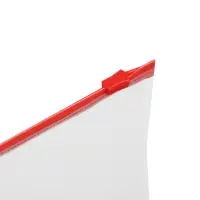 Папка-конверт на ZIP-молнии A4, 150 мкм, Calligrata, прозрачная, красная молния