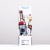 Пакет  под бутылку &laquo;Пара&raquo;,  белый 12 x 36 x 9 см