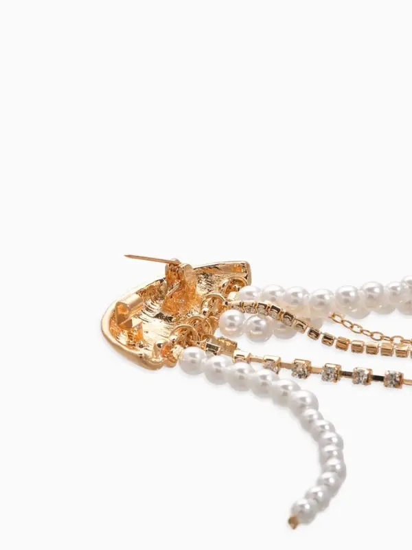 Брошь &laquo;Медуза&raquo;, цвет белый в золоте