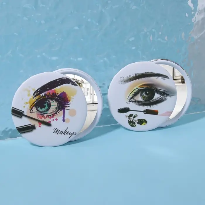 Зеркало карманное &laquo;Взгляд&raquo;, d 7 см, рисунок МИКС