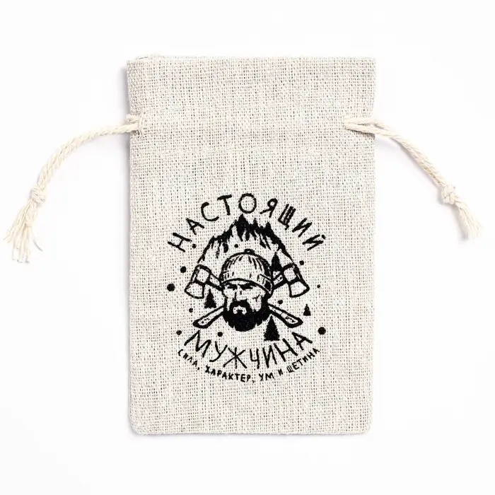 Мешочек подарочный для украшений, подарков и трав, текстиль &laquo;Настоящий мужчина&raquo;, 12&times;8 см