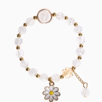 Браслет детский &laquo;Выбражулька&raquo; ромашка, цвет белый в золоте