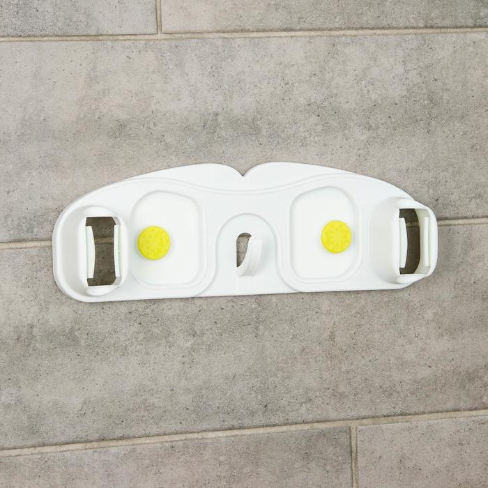 Держатель для швабр, 30&times;10&times;5 см, на липучке, с крючком, цвет МИКС