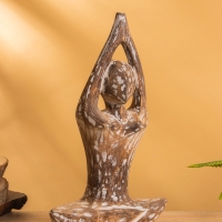 Набор сувенирный "Медитация" дерево, h - 30,25 и 20 см, цв. коричневый