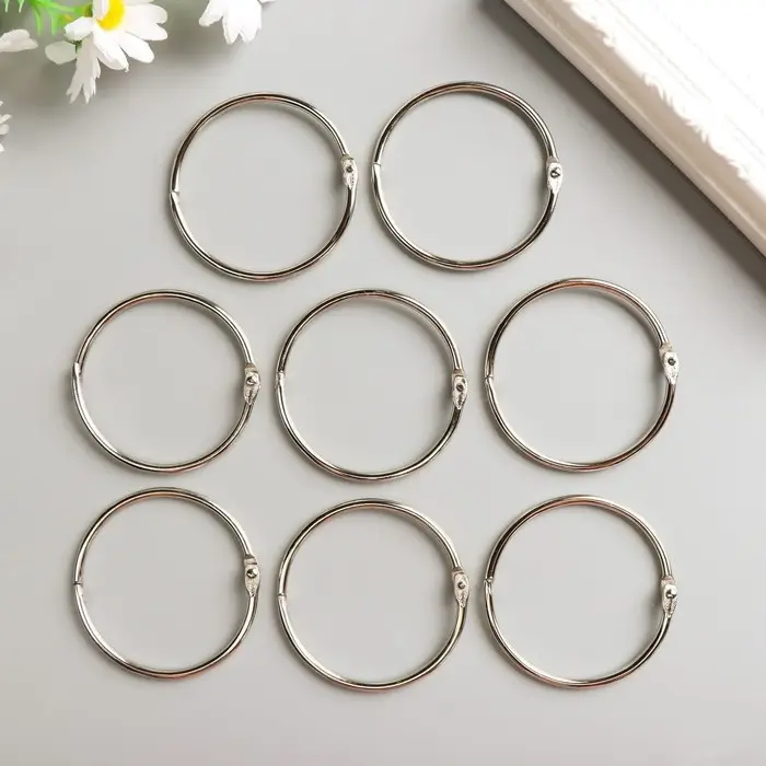 Кольцо для творчества (для фотоальбомов) "Серебро" внутр. d= 5 см внешн. d=5,5 см