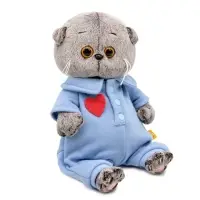 Мягкая игрушка "Басик BABY в голубом комбинезоне с сердечком", 20 см BB-155