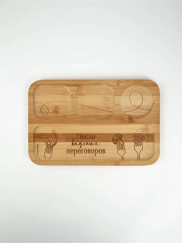 Менажница прямоугольная &laquo;Вилочки&raquo;, бамбук