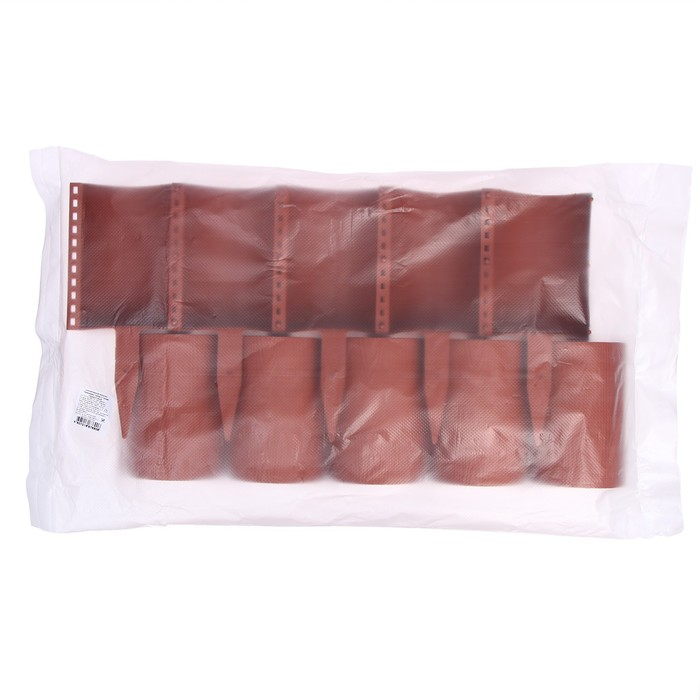 Ограждение декоративное, 24 &times; 100 см, 10 секций, пластик, терракотовое, &laquo;Брёвнышко&raquo;