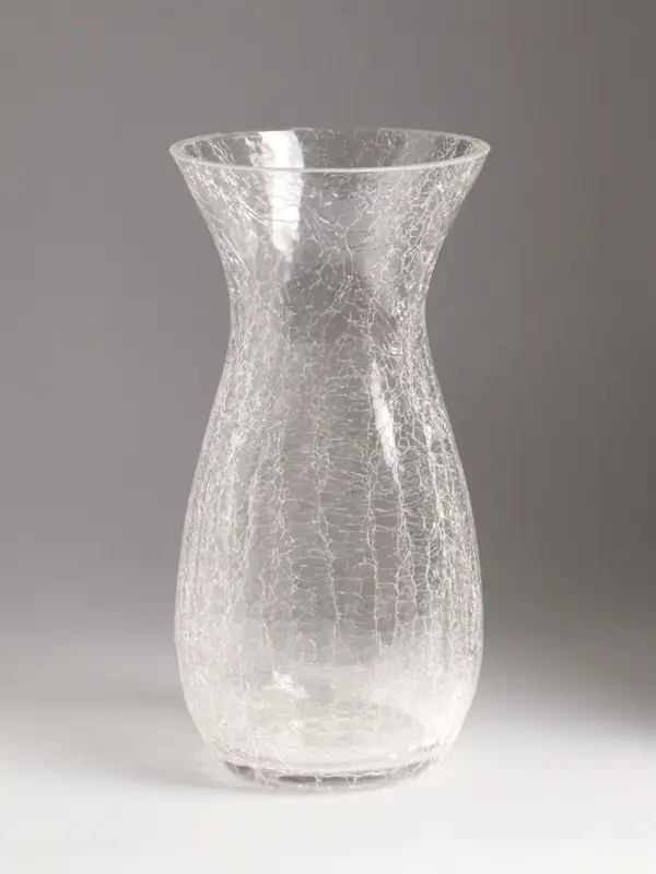Ваза стекло настольная "Паутинка" изгиб, 25х12,5 см, прозрачный