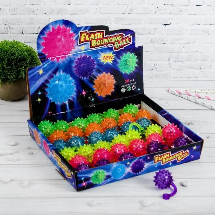 Мяч &laquo;Ёжик&raquo;, световой, 4,5 см, цвета МИКС