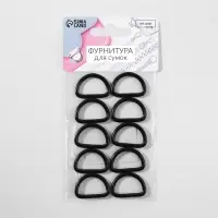 Полукольцо для сумок, d=20 мм, толщина - 3 мм, 10 шт., матовое, чёрное