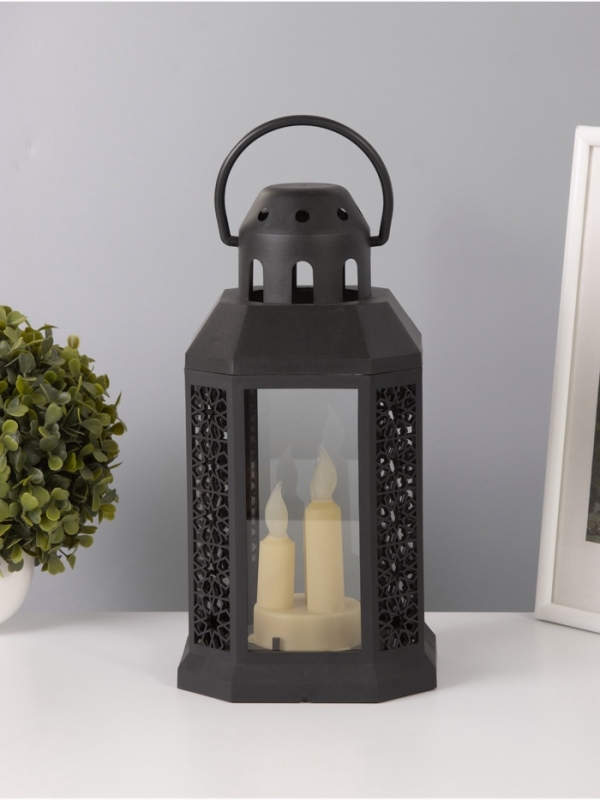 Светодиодная свеча в подсвечнике RISALUX &laquo;Восточные свечи&raquo;, LED-ночник, 1.5 Вт, 3&times;ААА, 15.5&times;15.5&times;34 см