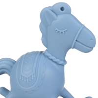 Игрушка - прорезыватель силиконовый с погремушкой &laquo;Лошадка&raquo;, цвет голубой, Крошка Я