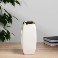 Керамическая ваза декоративная настольная &laquo;Эстер&raquo;, для цветов, сухоцветов, 22 см, белый