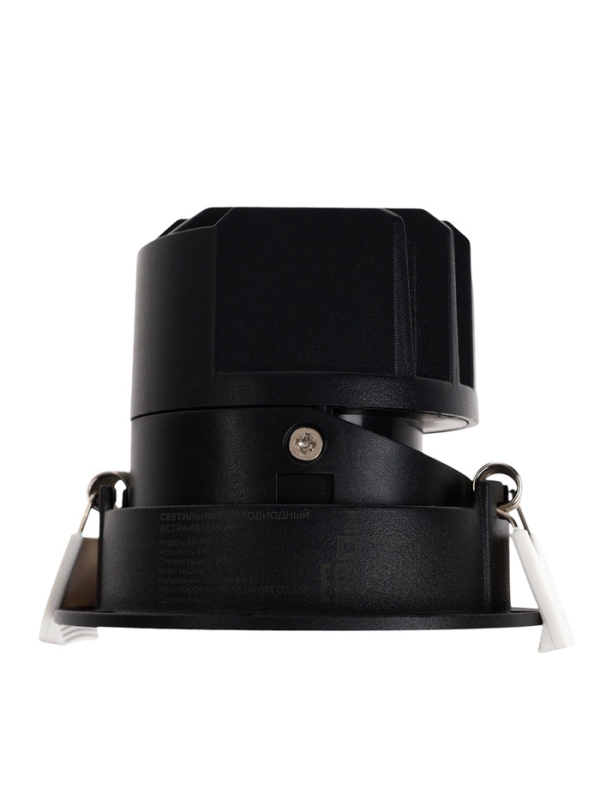 Светильник светодиодный встраиваемый, поворотный, 6Вт, 6500К, с драйвером, D75, черный