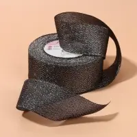 Лента парчовая, 40 мм, 23 &plusmn; 1 м, цвет чёрный №029