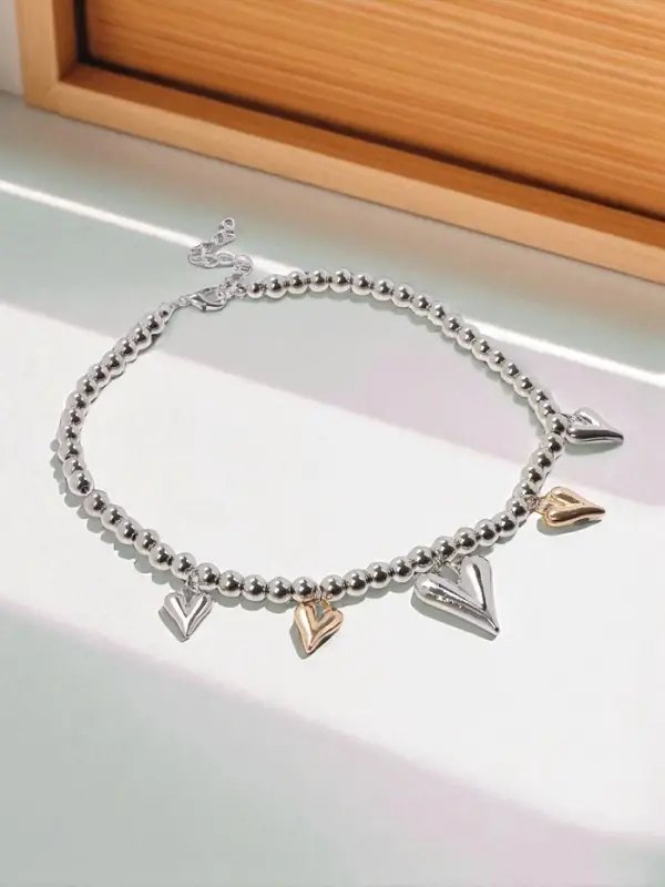 Колье "Сердце" минимализм, цветной