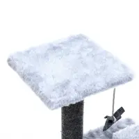 Домик для кошек с когтеточкой, квадратный, 3х-этажный, 33 &times; 42 &times; 63 см, ковролин, серая