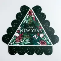 Коробка для кондитерских изделий с PVC крышкой &laquo;Happy New Year&raquo;, 18 х 4 см