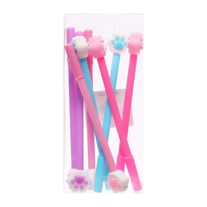 Ручка гелевая-прикол, синий стержень, Лапка МИКС