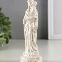 Фигура гипс "Дева Мария с младенцем", 14х5 см, перламутр