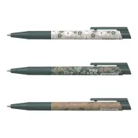 Ручка шариковая автоматическая ErichKrause Natural Life Matic&Grip, узел 0.7 мм, чернила синие, резиновый держатель, покрытие Soft Touch с принтом, МИКС