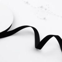 Лента бархатная, 15 мм, 18 &plusmn; 1 м, цвет чёрный №03