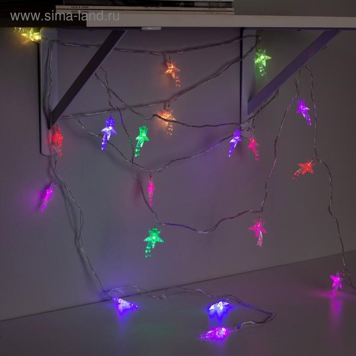 Гирлянда &laquo;Нить&raquo; 5 м с насадками &laquo;Комета&raquo;, IP20, прозрачная нить, 20 LED, свечение мульти (RG/RB), мигание, 220 В