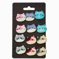 Брошь &laquo;Котёнок&raquo; мордочка, МИКС в золоте (неделимая фасовка 12 шт. цена за шт.)