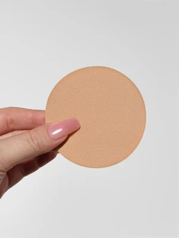 Спонжи для макияжа, набор - 10 шт., d=8 см, бежевые