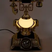 Часы-светильник "Ретро телефон", синий, с будильником, 28.5 х 18 х 18 см