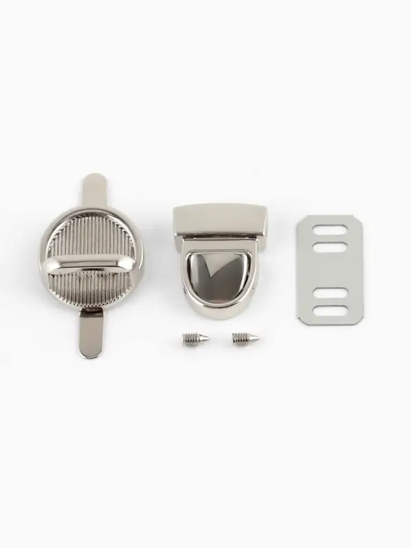 Застёжка для сумки TEIRA, металлическая, 11.9 г, 2.7&times;2 см, цвет серебряный