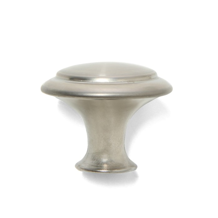 Ручка кнопка ТУНДРА, d=28 мм, цвет матовый никель, 8 шт