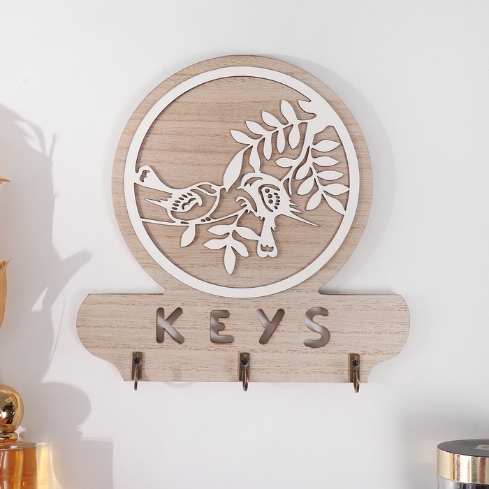 Крючки декоративные дерево Крючки декоративные дерево "Две птички на ветке" 2,5х19,5х19,5 см