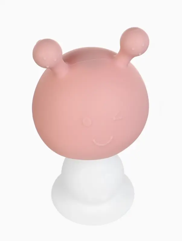 Прорезыватель силиконовый для зубов с погремушкой 3 в 1 M&B &laquo;Зайка&raquo;, розовый