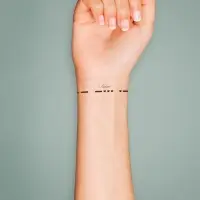 Переводная тату на тело чёрная &laquo;Браслет. Люблю. Азбука Морзе&raquo;, 20&times;3 см