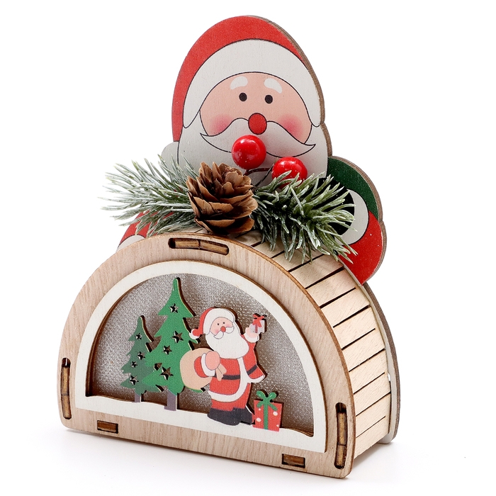 Декор с подсветкой &laquo;Дед Мороз&raquo;, 12х11х2,5 см