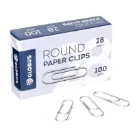 Скрепки канцелярские GLOBUS, 28 мм, 100 шт., без покрытия
