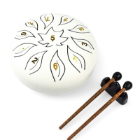 Глюкофон - музыкальный инструмент, цветок белый, 11 лепестков, 18 х 18 х 11 см