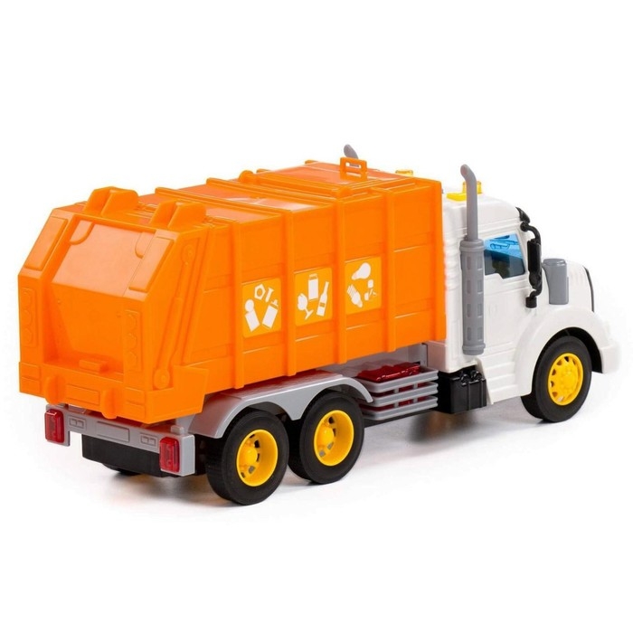 Автомобиль коммунальный &laquo;Профи&raquo; оранжевый, инерционный, со светом и звуком